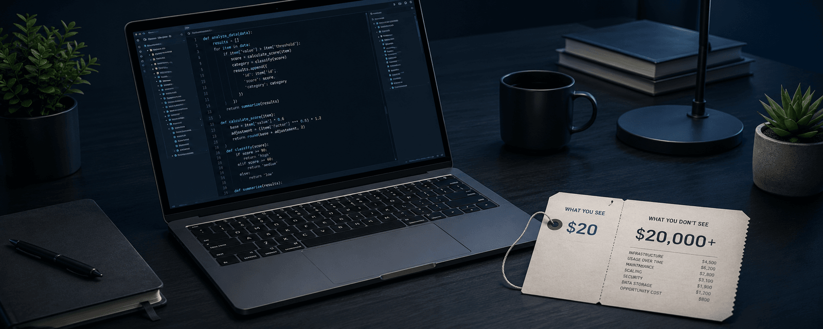 AI coding tool subscription pricing shown alongside a rising cost projection chart