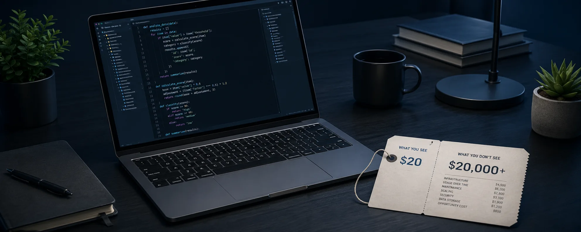 AI coding tool subscription pricing shown alongside a rising cost projection chart